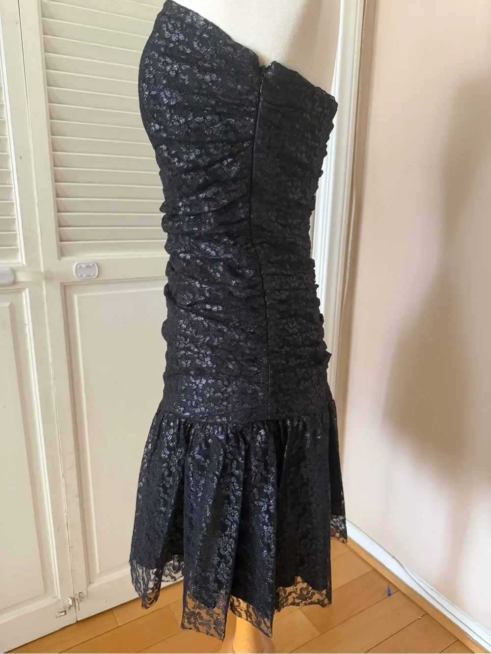 Betsey Johnson Black Strapless Lace Party Dress - Picture 3 of 11